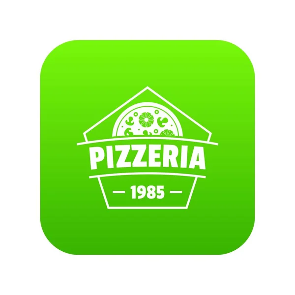 Pizza icon green vector — Stock Vector