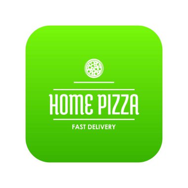 Pizza teslim yeşil simge vektör