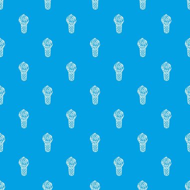 Dondurma waffle koni desen vektör kesintisiz mavi