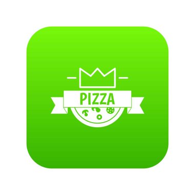 Pizza Kral yeşil simge vektör