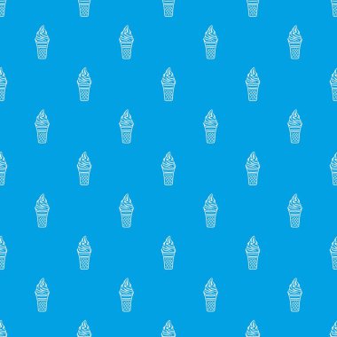 Vanilyalı dondurma desen vektör kesintisiz mavi