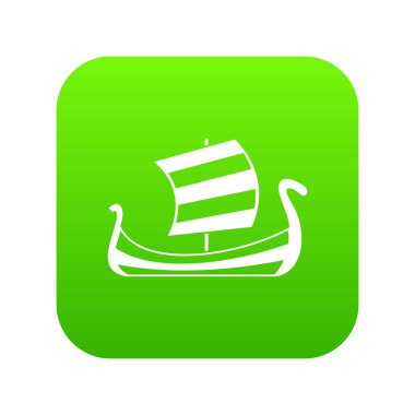 Ortaçağ tekne simgesi dijital yeşil