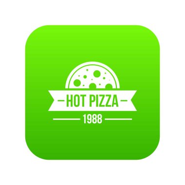 Pizza sıcak simge yeşil vektör