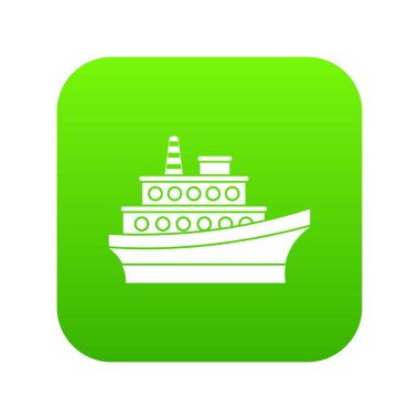 Büyük gemi simgesi dijital yeşil