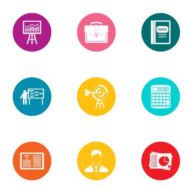 Ekonomik eğitim simgeler ayarla, stil düz