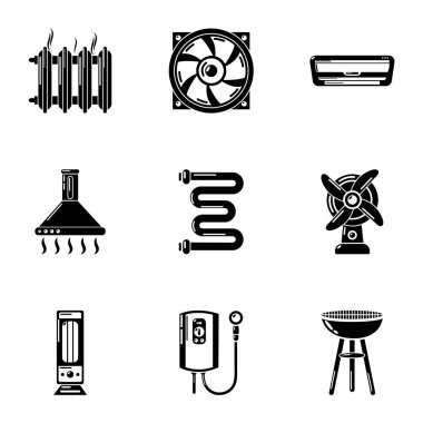 Ateş Icons set, basit tarzı