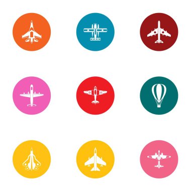 Aerofil Icons set, düz stil