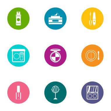 Dış görünüşleri simge seti, düz stil