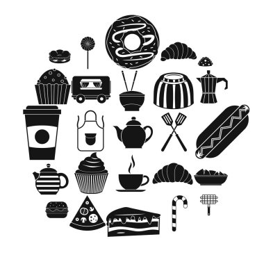 Sindirim Icons set, basit tarzı