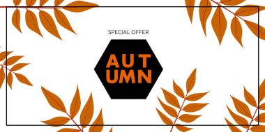 Sonbahar Özel Fırsat afiş yatay, düz stil