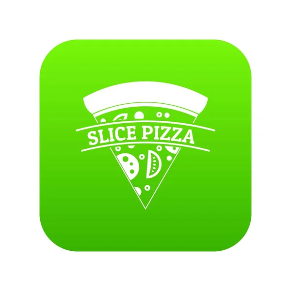 Pizza slice wektor zielony — Wektor stockowy