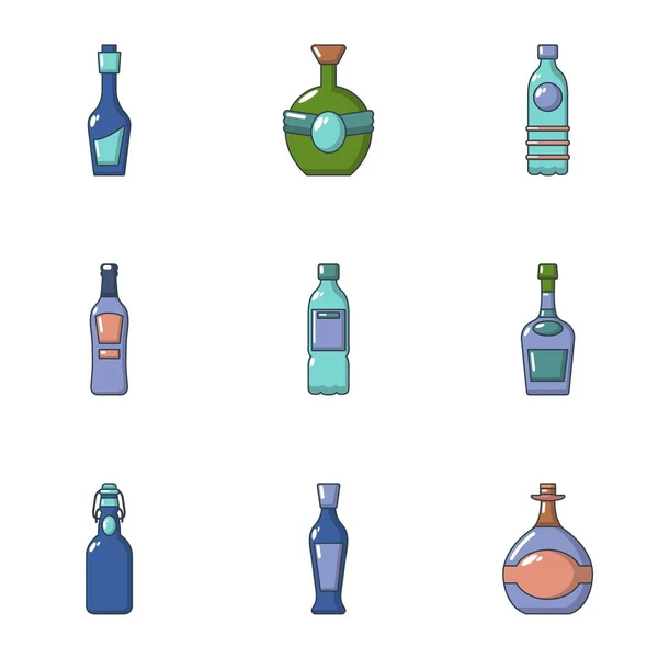 Alcohol abuse icons set, cartoon style — Stock Vector