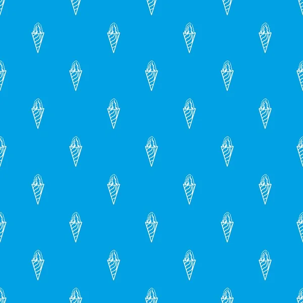 Ice cream cone vzorek vektorové seamless modrá — Stockový vektor