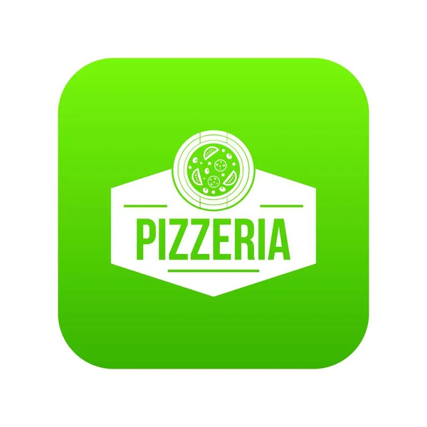 Pizza ícone italiano vetor verde — Vetor de Stock