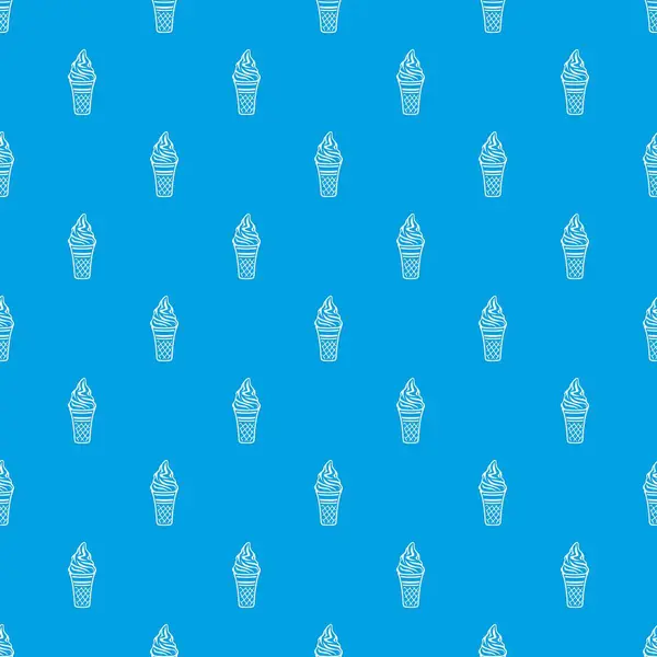 Vector de patrón de helado de vainilla azul sin costuras — Vector de stock