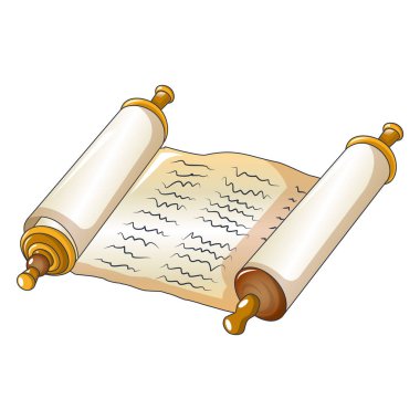 Haddelenmiş papirüs simgesi, karikatür tarzı