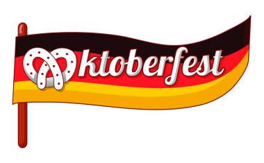 Alman bayrağı oktoberfest simgesi, karikatür tarzı
