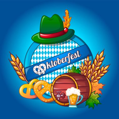 Oktoberfest kavramı arka plan. Oktoberfest vektör kavramı arka plan web tasarımı için karikatür çizimi