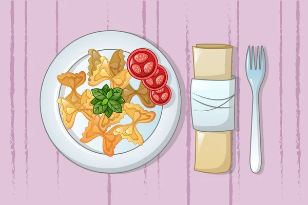 İtalyan pasta plaka kavramı arka plan, karikatür tarzı üzerinde