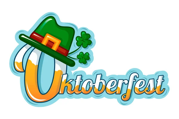 Oktoberfest text title icon, cartoon style — Stock Vector
