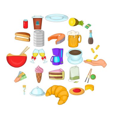 Kahve Sarayı Icons set, karikatür tarzı