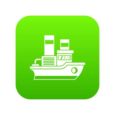 Küçük gemi simgesi dijital yeşil