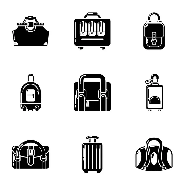 Set de iconos Haversack, estilo simple — Archivo Imágenes Vectoriales