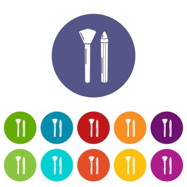 Fırça kalem simgeler kümesi vektör rengi