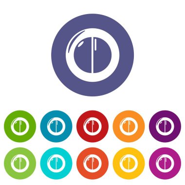 Yüz pudrası kadın simgeler vektör renk ayarla