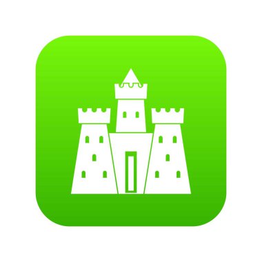 Antik kale Sarayı simgesi dijital yeşil