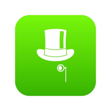 Tek gözlük simgesi dijital yeşil şapkalı