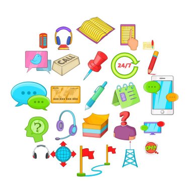 Randevu Icons set, karikatür tarzı