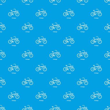Vintage Bisiklet desen vektör kesintisiz mavi