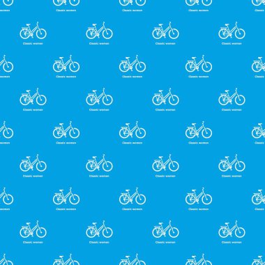 Klasik Bayan bisikleti modeli vektör kesintisiz mavi