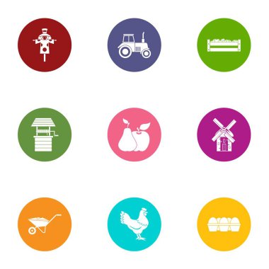 Kenar boşluğu Icons set, düz stil