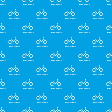 Çocuklar denge bisikleti desen vektör kesintisiz mavi