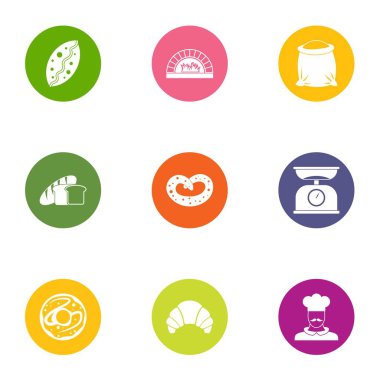 Ekmek iş simgeler kümesi, düz stil