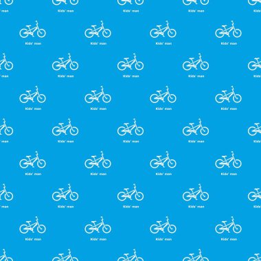 Çocuklar adam bisiklet desen vektör kesintisiz mavi