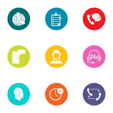 Çevirici Icons set, düz stil