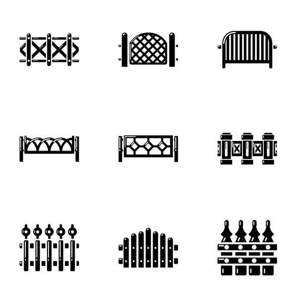 Conjunto de ícones de sebes, estilo simples — Vetor de Stock