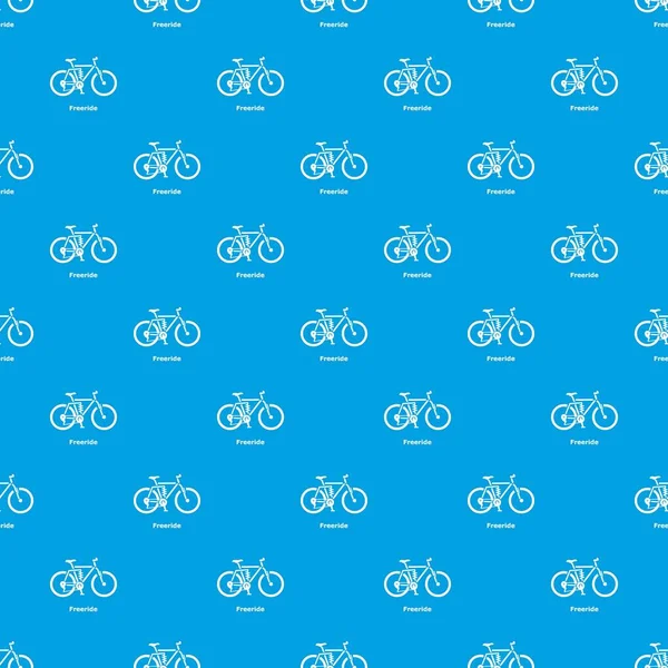 Freeride bike pattern vector seamless blue — Stock Vector