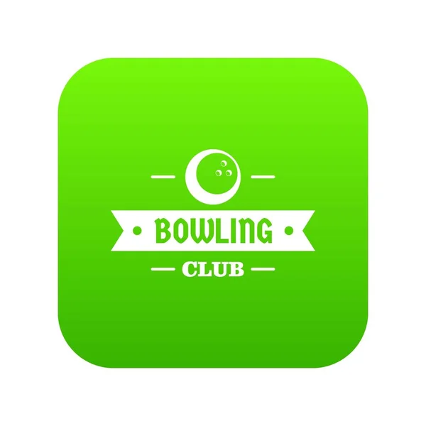 Bowling icon green vector — Stock Vector