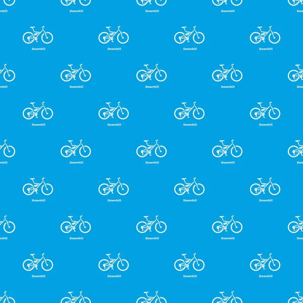 Downhill bicycle pattern vector seamless blue — Stock Vector