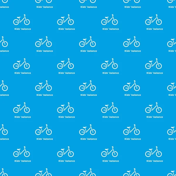 Απρόσκοπτη μπλε μοτίβο ποδήλατο ισορροπίας παιδιά διάνυσμα — Διανυσματικό Αρχείο