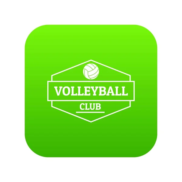 Volleyball icon green vector — Stock Vector