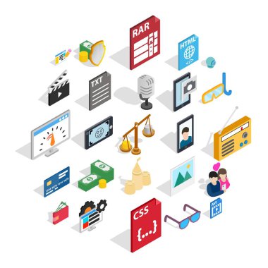 Fotoğraf Icons set, izometrik stili