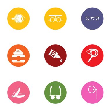 Görsel Icons set, düz stil