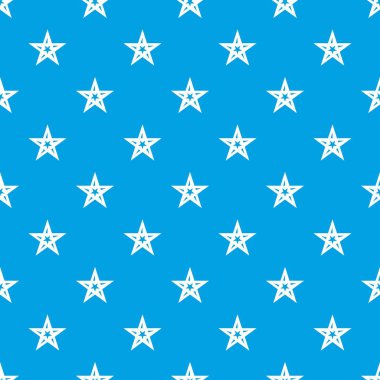 Geometrik figür yıldız desen vektör kesintisiz mavi