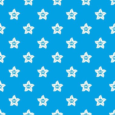 Çiçek yıldız desen vektör kesintisiz mavi