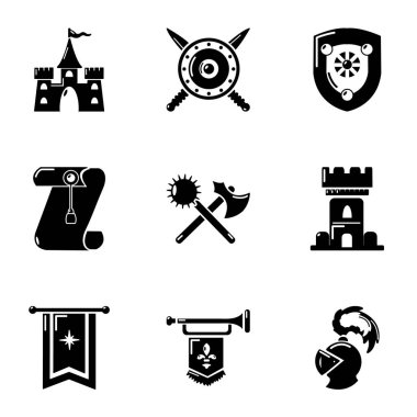 Polemiğe girmek Icons set, basit tarzı
